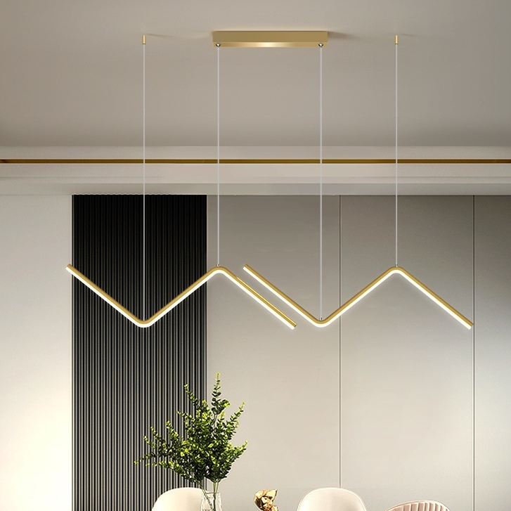 Lustre LED De Três Tons , Duas Camadas , Dourado , Adequado Para Salas De Estar , Jantar E Quartos , 110-220V
