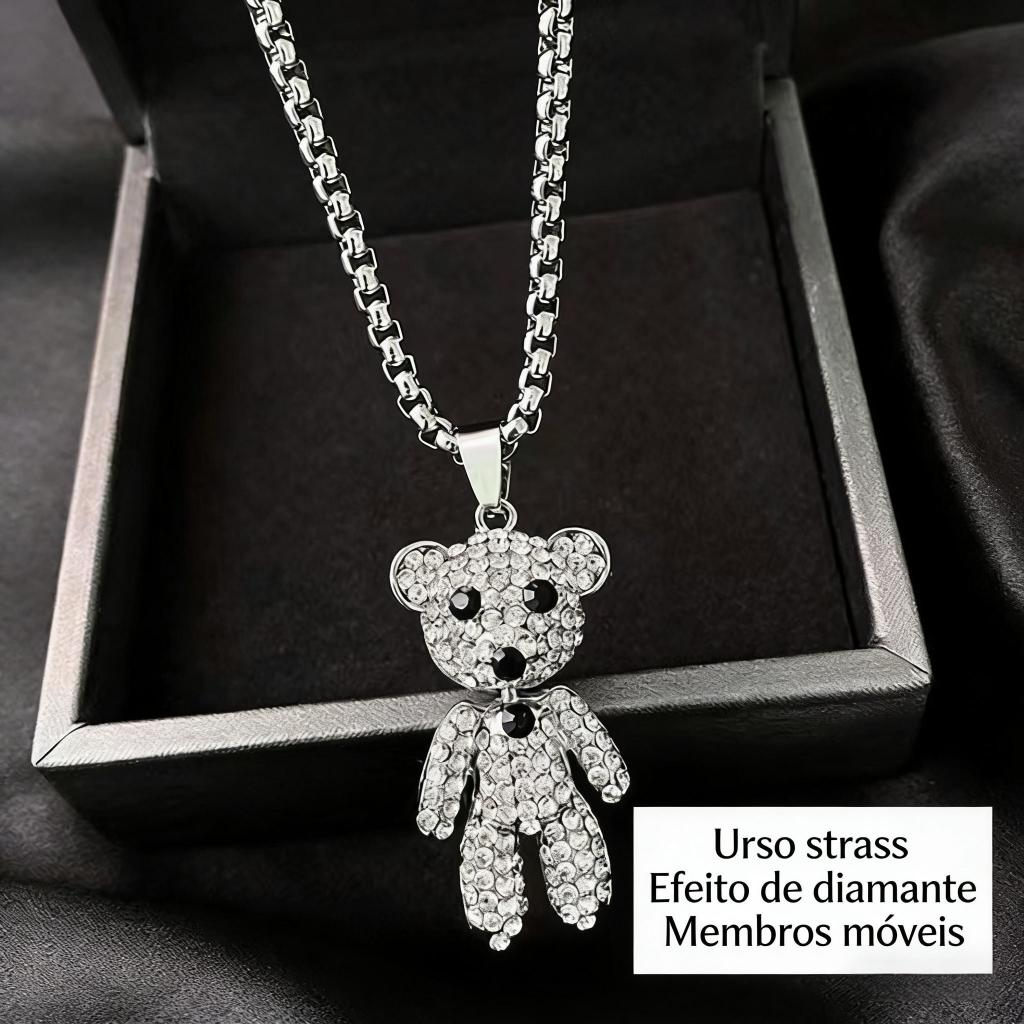 Street Wear Único Hip-Hop Pingente Colar Urso Violento Membros Móveis Boneca Pingente Unissex Legal Estilo de Rua Presen