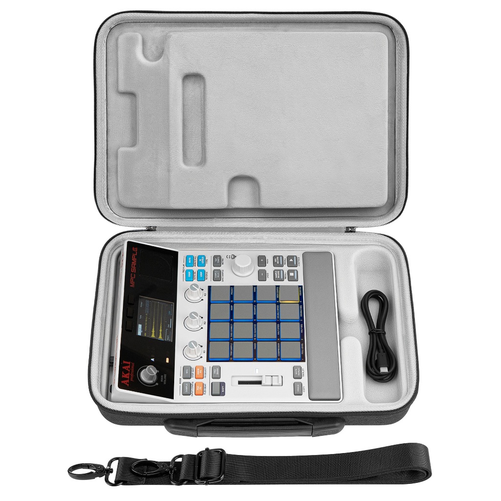 Geekria Estojo de Viagem Rígido Compatível com o Sampler Portátil Standalone Akai Professional MPC (Cinza-escuro)