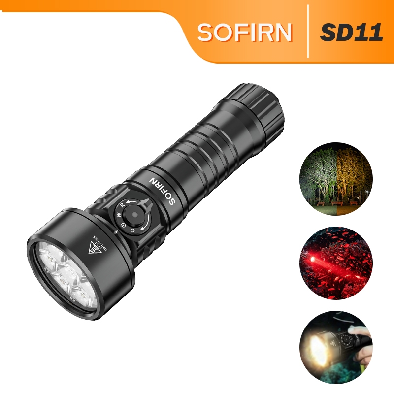Lanterna De Mergulho SOFIRN SD11 5000LM IPX8 100m À Prova D'água 7500mAh Tipo C Interruptor Magnético LED De 4 Espectros