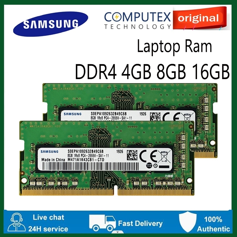 Memória Para Notebook Samsung DDR4 4 Gb/8/16 DDR4 3200/2666/2400 Mhz SODIMM RAM