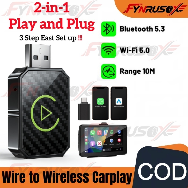 Adaptador De Caixa CarPlay Automático Android Sem Fio , Conexão Automática USB Inteligente Para Carros Com De Fábrica