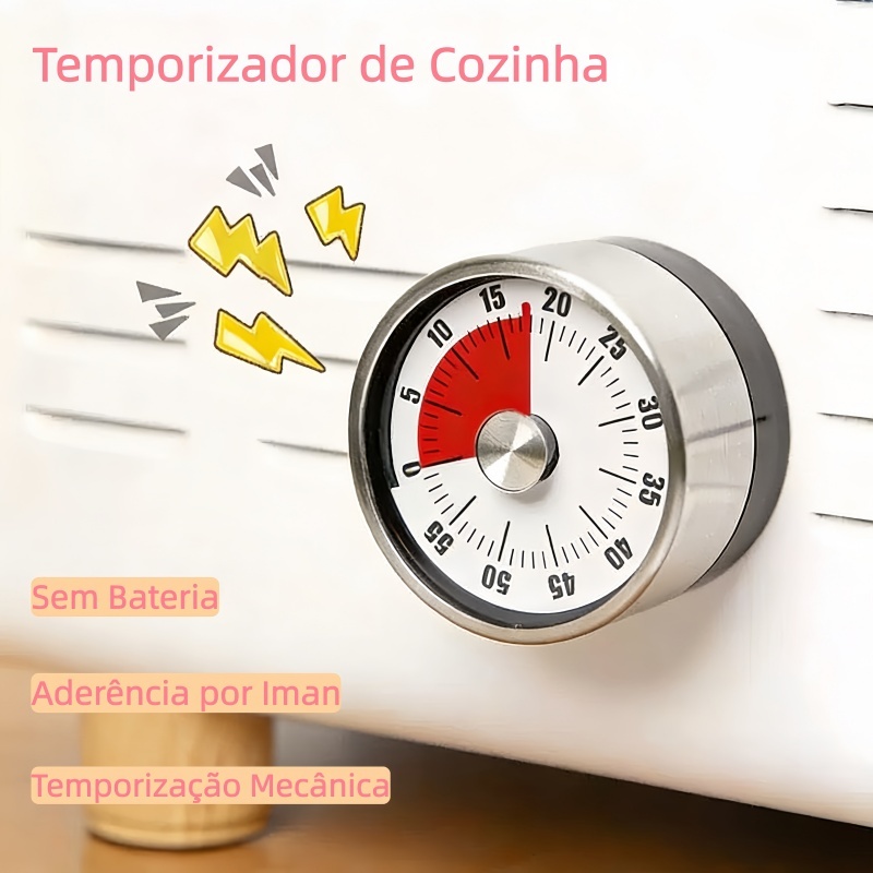 Timer de cozinha Magnético temporizador aço inoxidável imã Temporização dos alunos