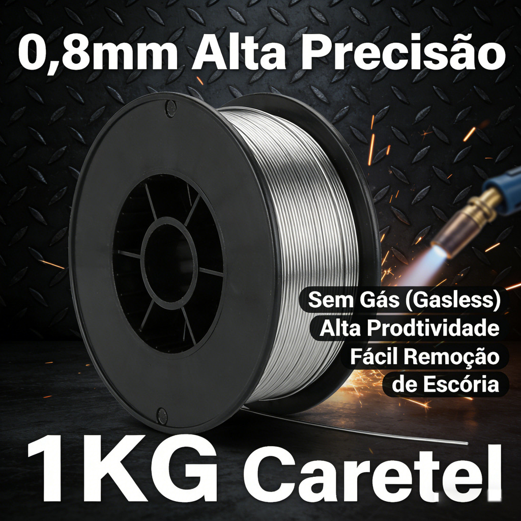 ARAME DE SOLDA MIG TUBULAR USO SEM GÁS 0.8MM 1KG ROLO E71T-GS em Oferta na Shopee