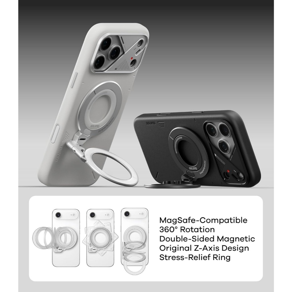 Suporte De Anel Magnético Duplo Para Celular , Compatível Com iPhone 17 16 12 13 14 15 Series MagSafe Removível