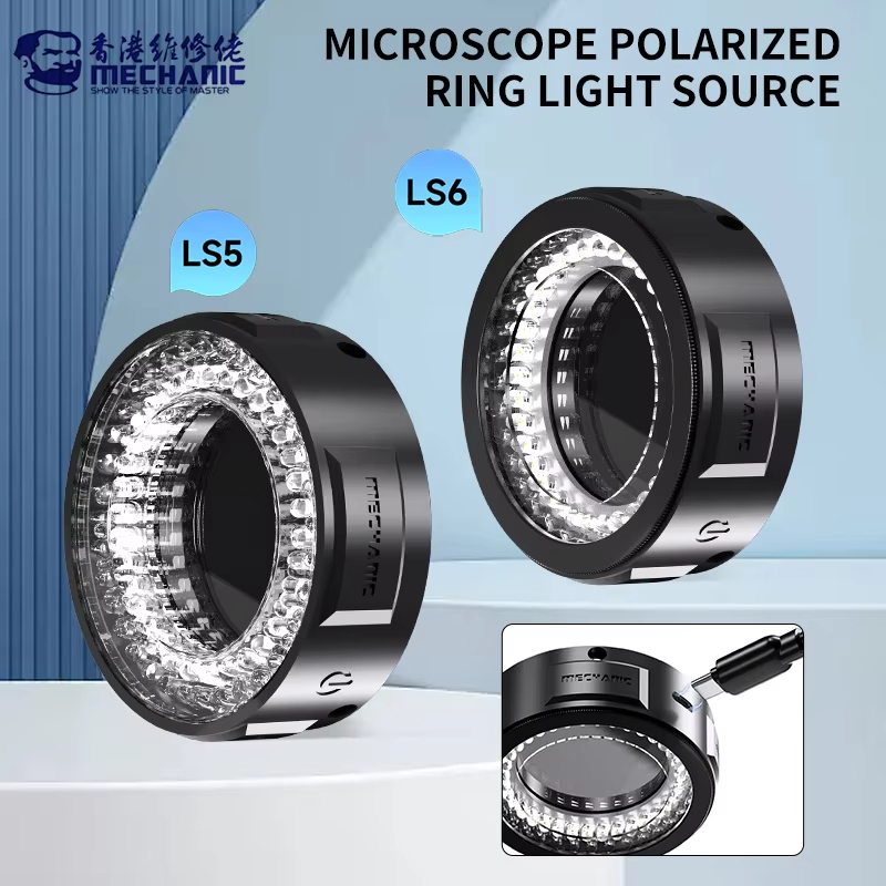 Mecânico LS5 LS6 Microscópio Ring Light Anel De Luz Polarizada 84 LED Lâmpada Ajustável Anti Brilho Elimina Ferramentas 