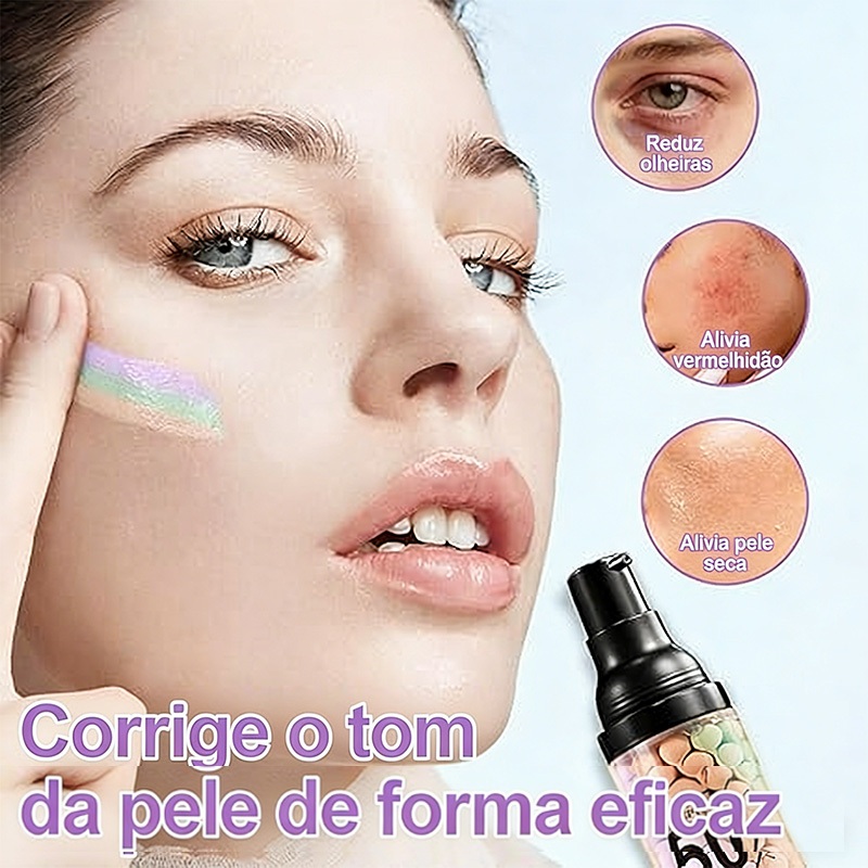 Protetor Solar + Base 2 Em 1-Corrige O Tom E Controla A Oleosidade Fps50 + 40g
