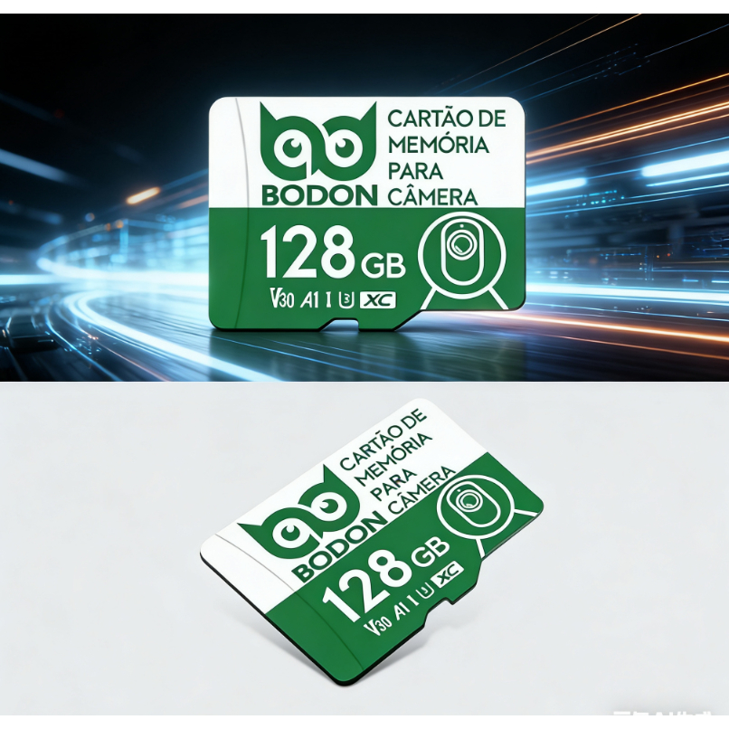 Novo Cartão De Memória BODON 64GB 128GB 256GB 512GB Micro SD , Adequado Para Câmeras De Segurança , Painel E Música Móve