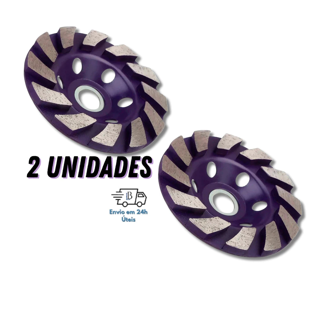 Conjunto de disco de moagem de diamante para moedor de concreto e mármore 1/2 pacote