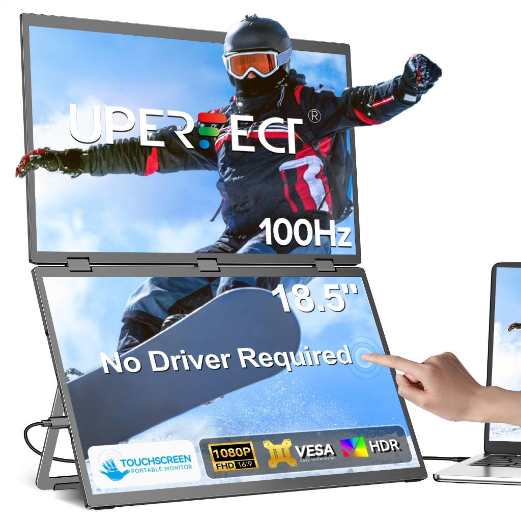 【Enviar do Brasil】Uperfect Monitor Portátil Touch 18.5inch 1080P 100HZ 1000:1 300Nits Tela 100%sRGB Office Study Game