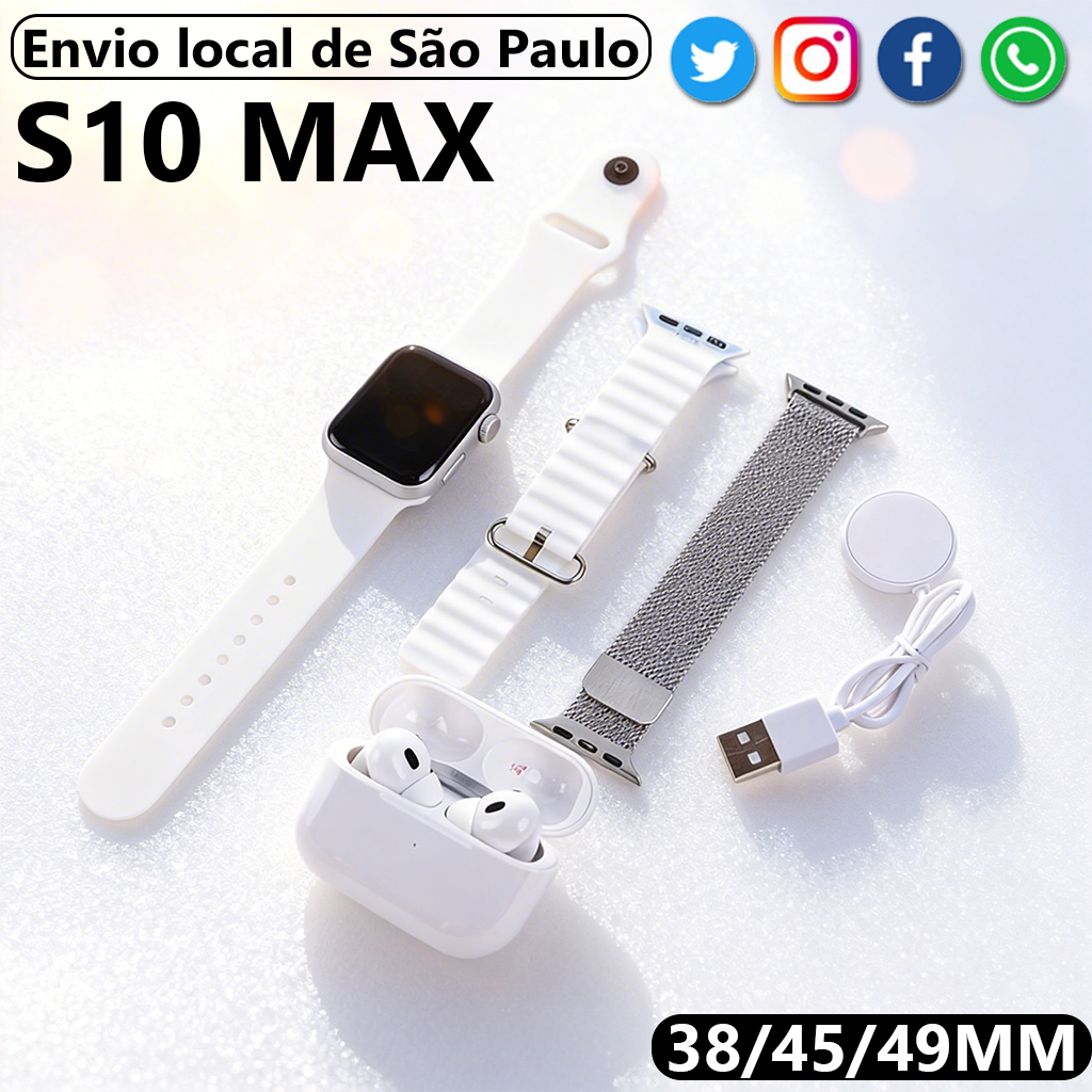 2026 smartwatch Fone de ouvido Bluetooth 4 em 1 Chamadas Bluetooth Monitoramento Saúde Calculadora Envio de São Paulo