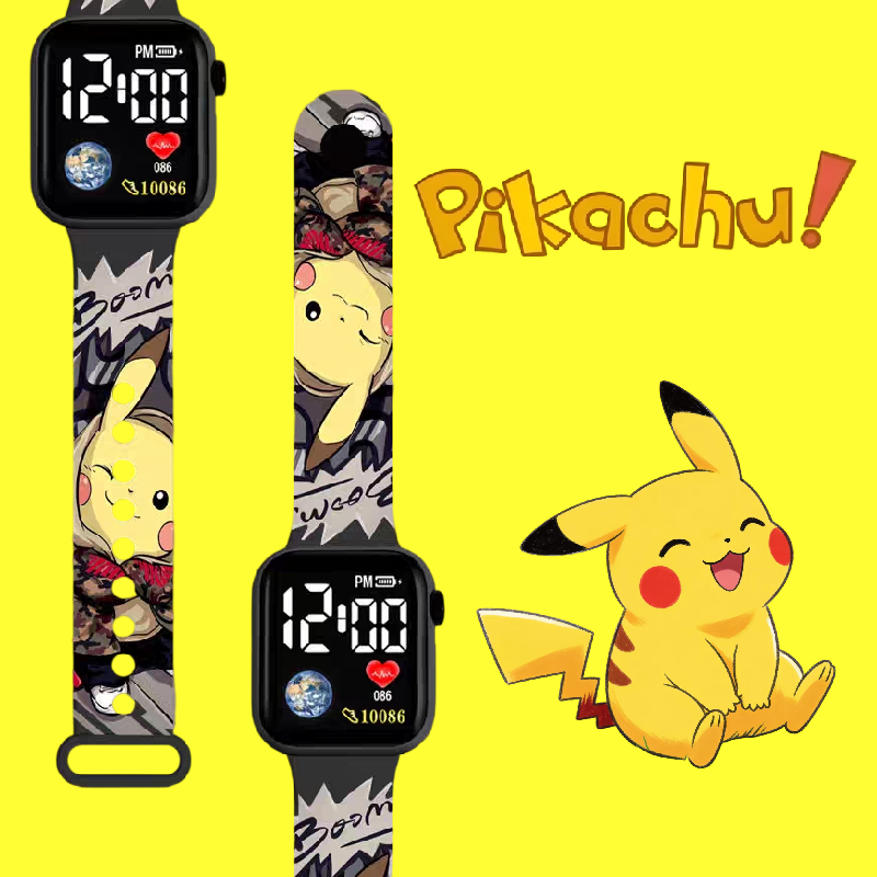 Relógio Digital Pikachu para Crianças - Relógio Pokémon Infantil, Presente para Meninos e Meninas