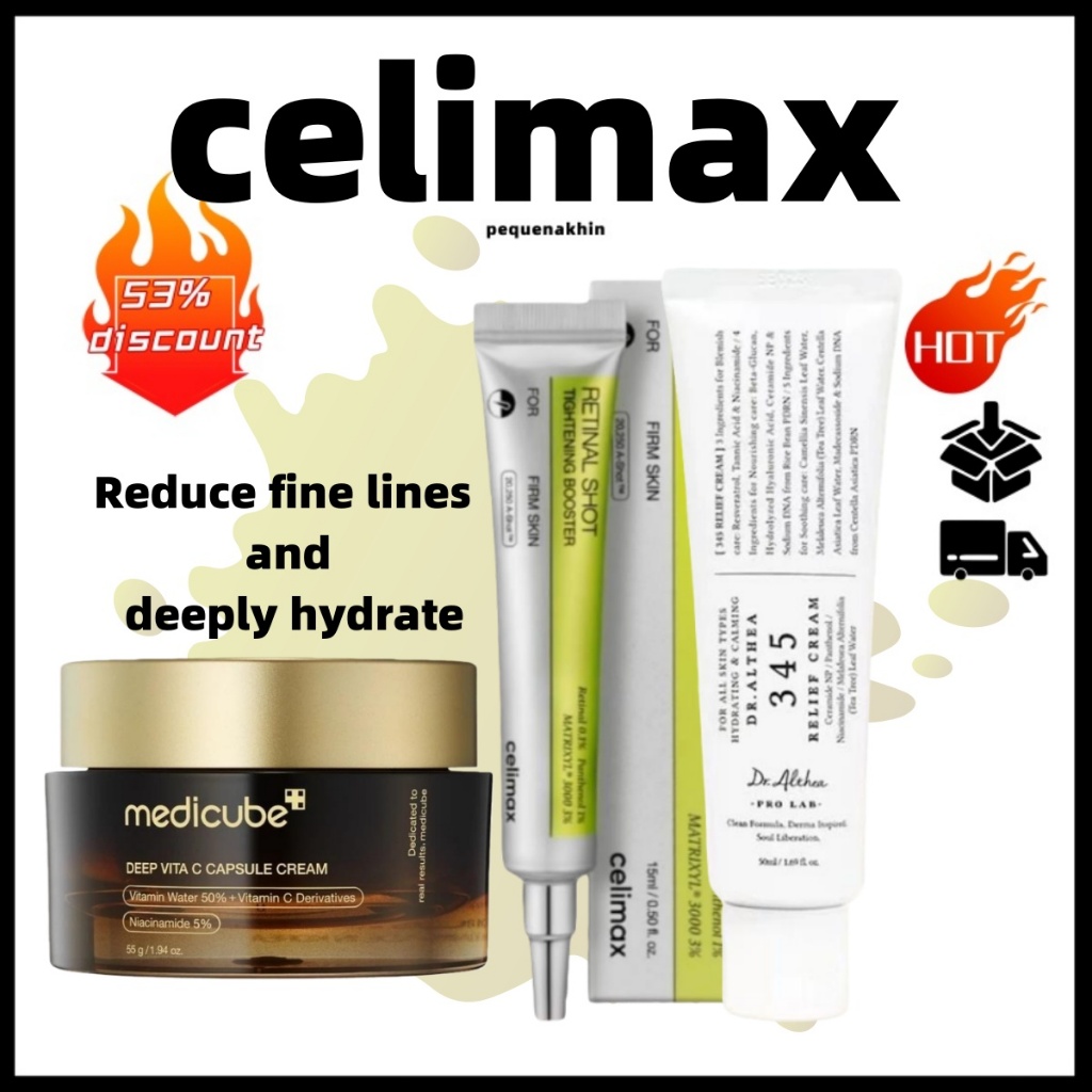 5.5celmimax Essência De Retinol + Creme De Cápsulas De Vitamina C Reparador Calmante 345 | Antienvelhecimento Firmador