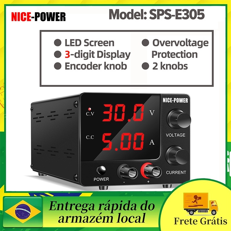 NICE-POWER Mini Fonte De Alimentação DC Ajustável 30V 5A Digital Lab Bench Source Stabilizer Switching AC100-240V Para