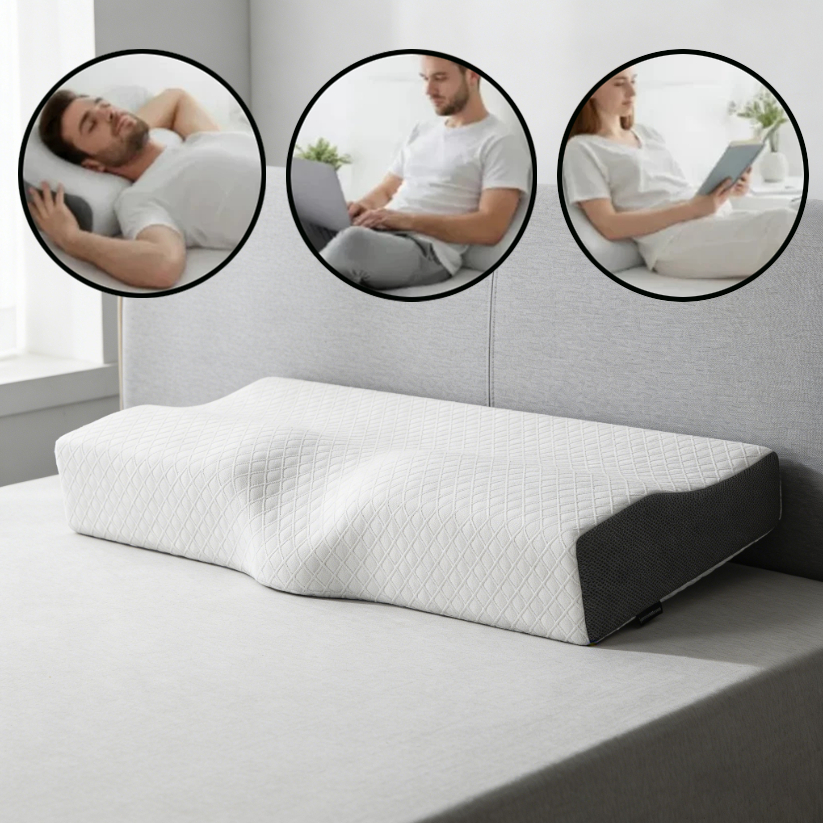 Travesseiro Cervical - Coluna Relax - Suporte Ergonômico e Carvão Ativado em Oferta na Shopee