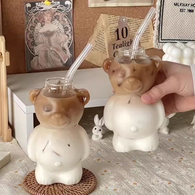 Copo De Coquetel De Urso Criativo , Transparente , Champanhe , Cerveja , Vodka , Brandy , Bar , Vinho , Suco , Leite