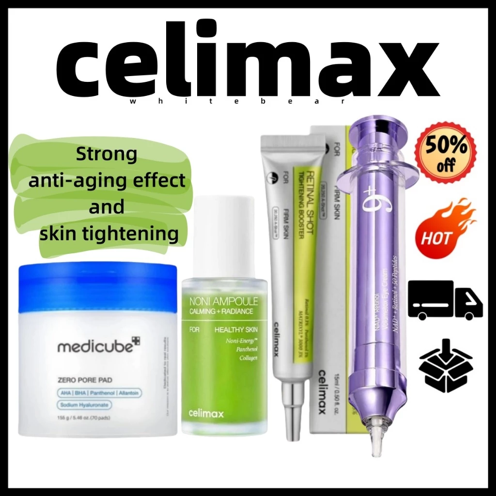 5.5celmimax + Medicube + Numbucina Essência De Retinol + Nourish Fruit Serum 30ml + Folha De Algodão Zero Pore Pad + Líq — imagem 1