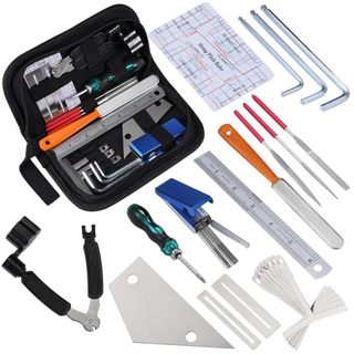 Kit Reparo de Guitarra 25 em 1 Ferramentas de Ajuste Manutenção e Regulagem