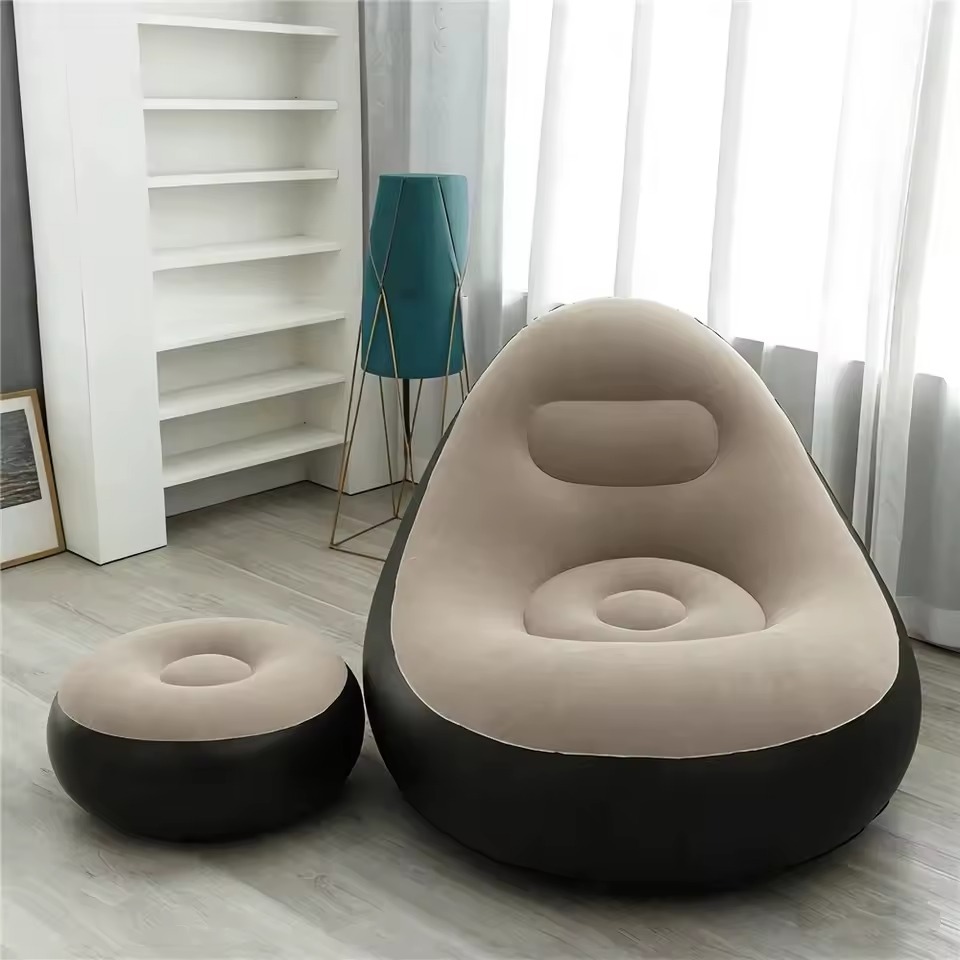 Sofá Poltrona Descanso Portátil Inflável Ultra Lounge Conjunto Poltrona e Puff Inflável Portátil Descanso Sofá