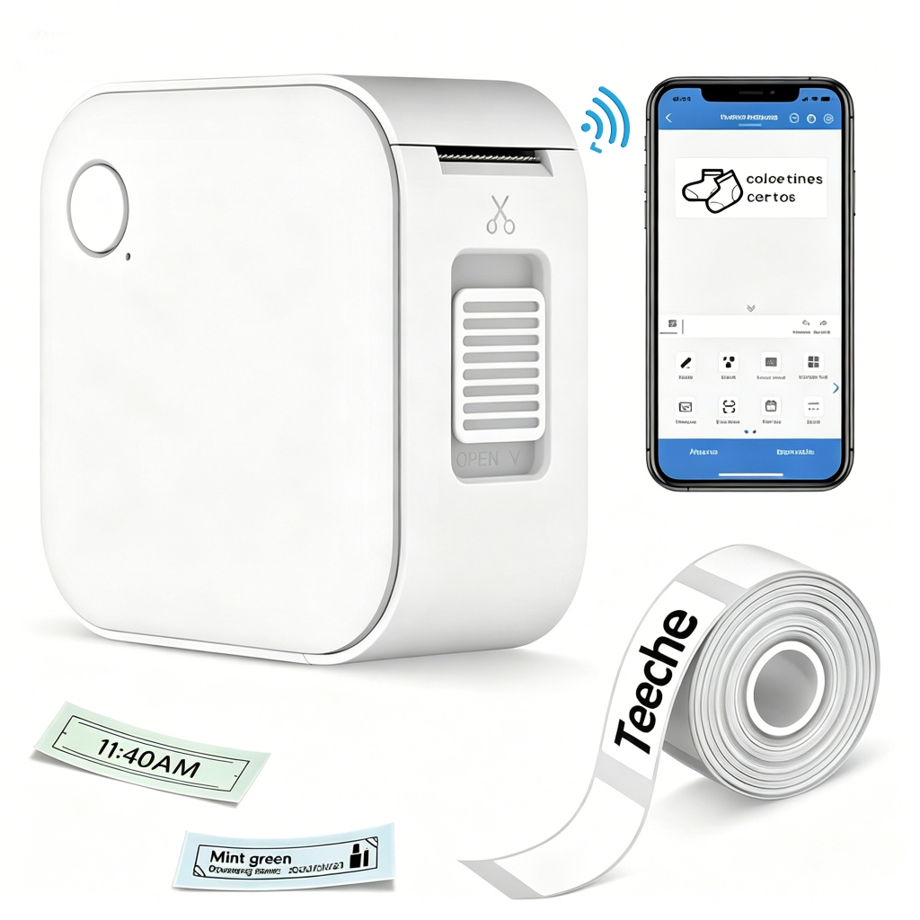 Impressora De Etiquetas Bluetooth Sem Fio Recarregável Portátil Mini Fabricante De Adesivos Térmicos