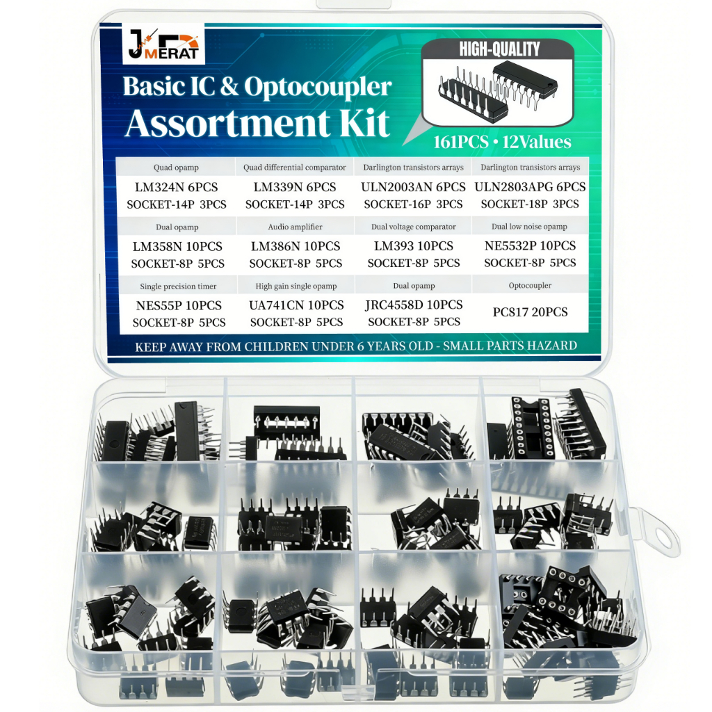 Variedade Básica Ic E Optoacoplador 161 Pcs 12 Valores LM324N LM339N ULN2003AN ULN2803APG LM358N LM386N LM393 NE5532P