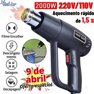 Soprador Térmico 110v/220v 2000w Duas temperatura até 550 °C-TL em Oferta na Shopee