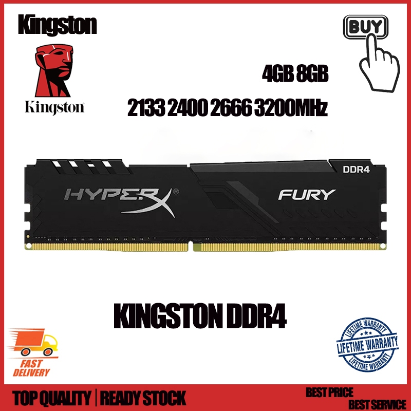 Kingston HyperX FURY RAM DDR4 4 GB 8GB 2133/2400/2666/3200 MHz PC4 PC Desktop DIMM Memória De 288 Pinos