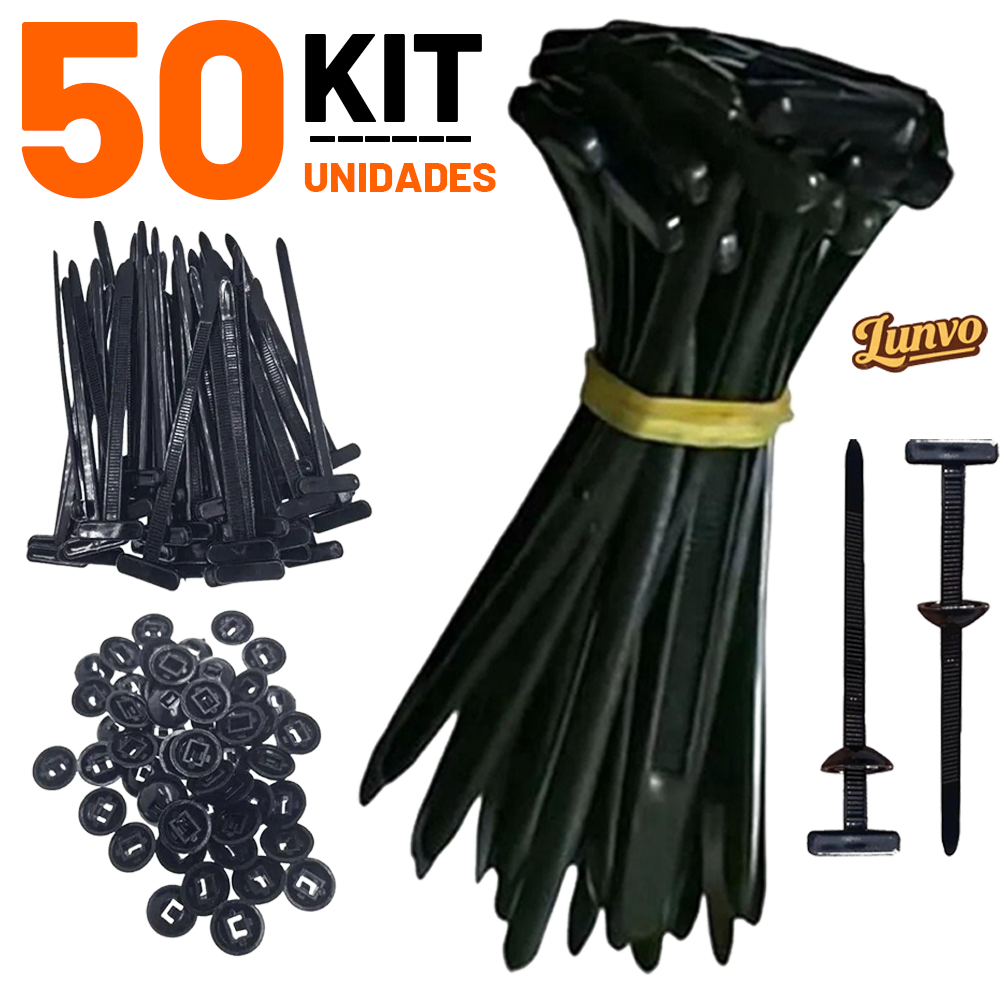 Kit 50 Unidades De Abraçadeiras Com Travamento Automático Fivela Universal De Nylon Multifuncional