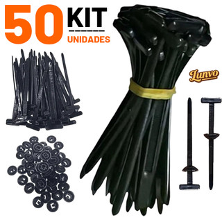Kit 50 Unidades De Abraçadeiras Com Travamento Automático Fivela Universal De Nylon Multifuncional