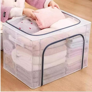 Caixa Organizadora Transparente 24L 66L 100L Zíper PVC, À Prova d'Água e Umidade