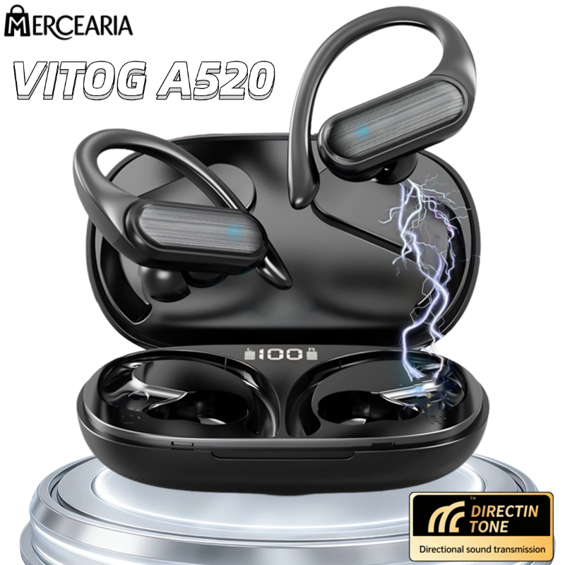 Fone De Ouvido Bluetooth Sem Fio Vitog A520 Controle Toque Bluetooth 5.3 HiFI Estéreo À Prova Dwireless Água TWS-MC