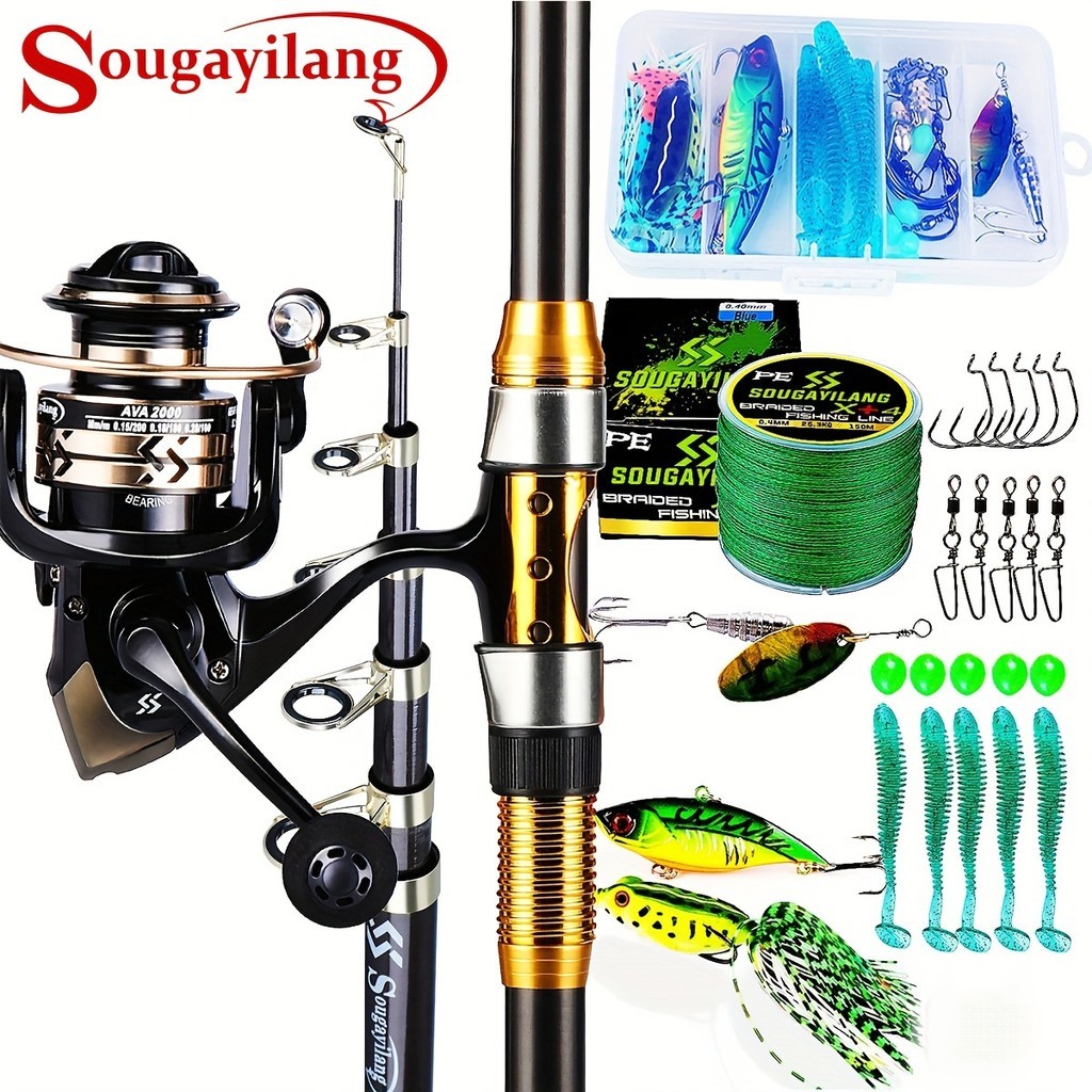 Sougayilang Vara De Pesca E Carretel De 2.1 M-3.6 Combo Marítima Telescópica Com Alça EVA Série 4000 Roda Giratória Isca em Oferta na Shopee