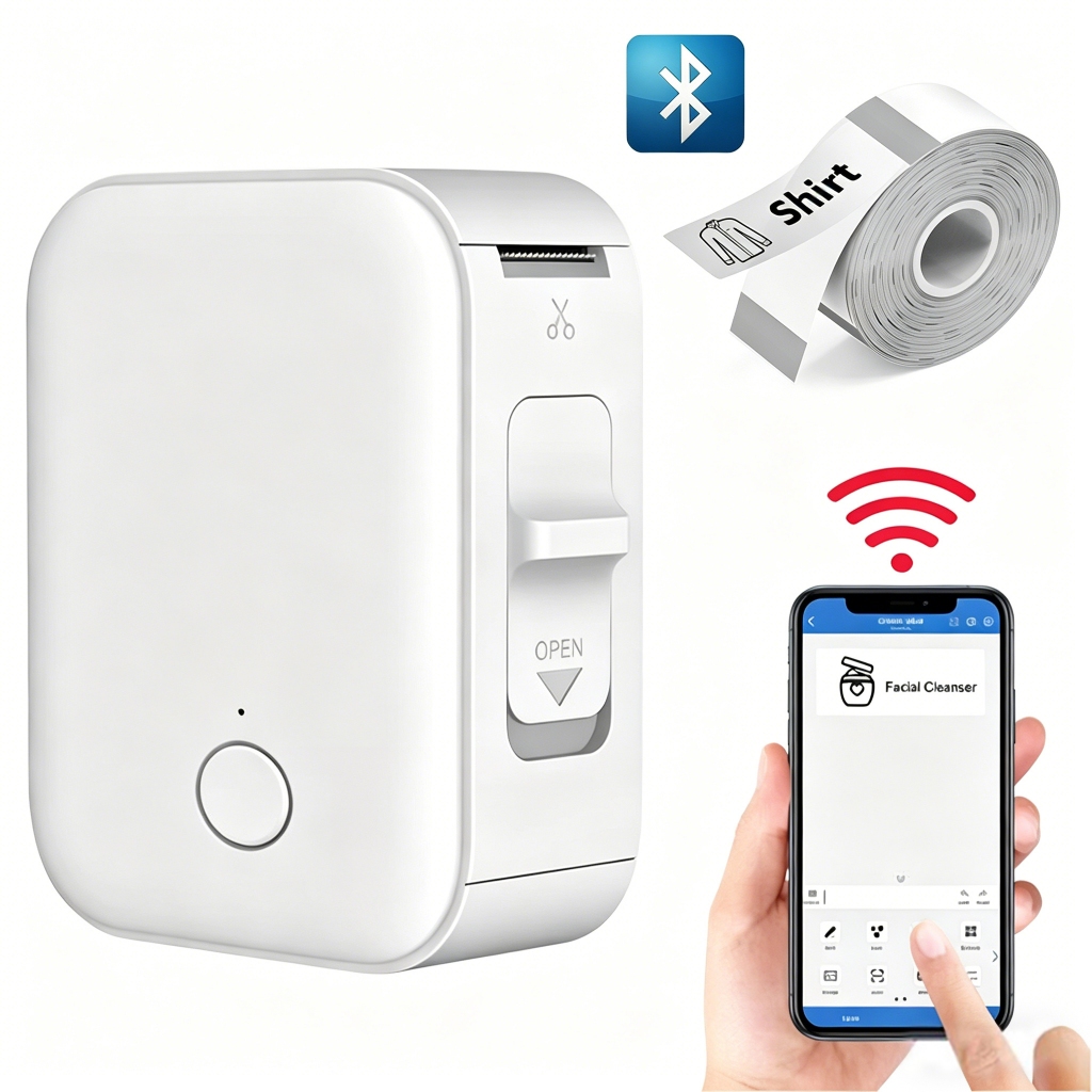 Impressora De Etiquetas Sem Fio Bluetooth , Mini Fabricante De Adesivos Térmicos Para Armazenamento Doméstico