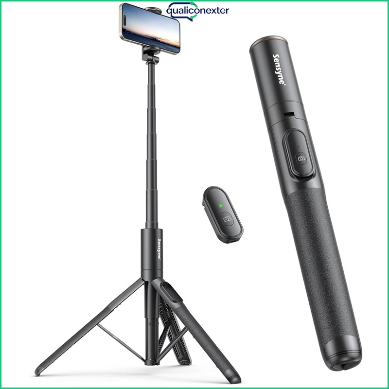 Tripé de 60 polegadas/155 cm, controle remoto sem fio, compatível com todos os telefones celulares, adequado para fotogr