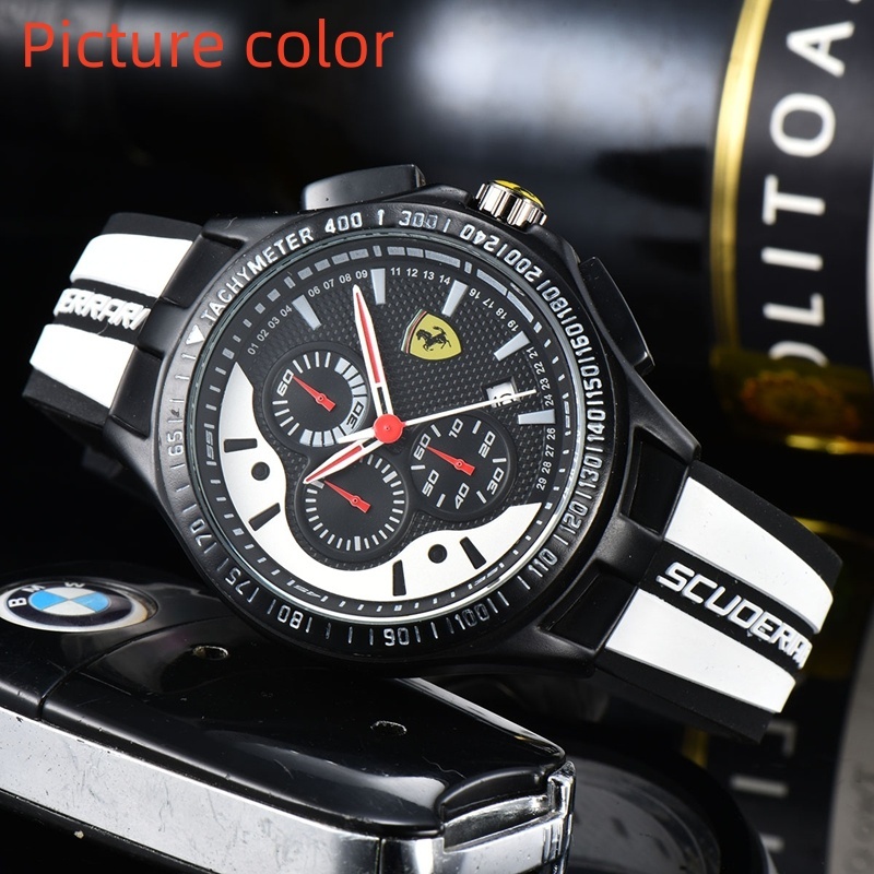 Relógio masculino relógio masculino moda seis ponteiros relógio de quartzo FERRARI relógio de pulso de marca superior F1