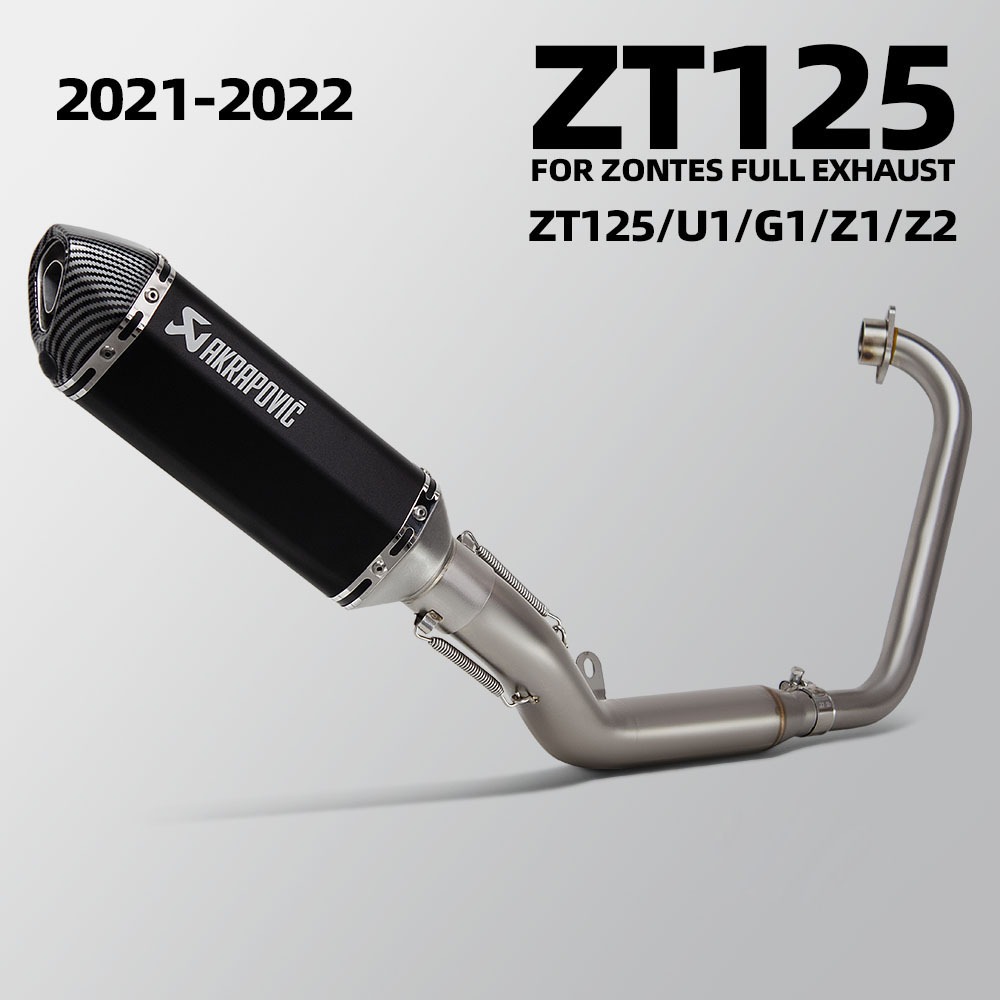 Para Zonntes ZT125 U1 G1 Z1 Z2 2021-2025 Sistema Completo De Escape Da Motocicleta Coletor Conectar Silenciador Akrapovi