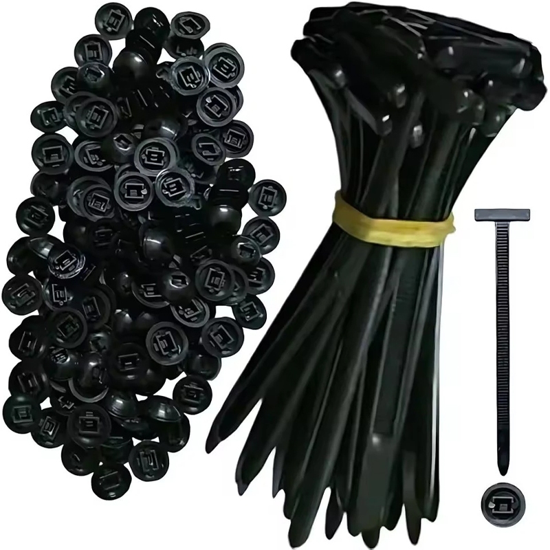 Kit 100/50/20/10 Unidades Presilhas Universal Abraçadeira T Fixador Chicote Carro Nylon Plug Cinta Automotiva