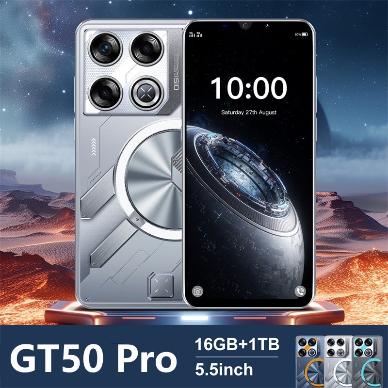 Smartphone Celular 5.5 Polegadas Celular Barato Gt50 Pro Celulares 16gb 512gb