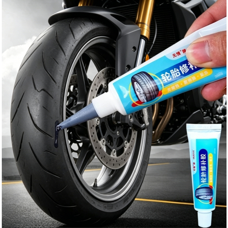 Cola Para Reparo De Pneus De Motocicleta E Scooter Elétrica , Adesivo De Borracha Forte Moto , Correção De Furos , Racha