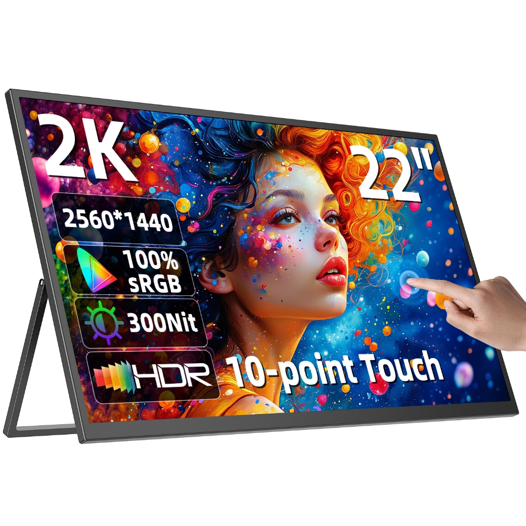 【Enviar do Brasil】Uperfect Touch Monitor Portátil Toque Monitor 22 Inch 2k 60hz Ips 1000:1 300Nits 100%sRGB