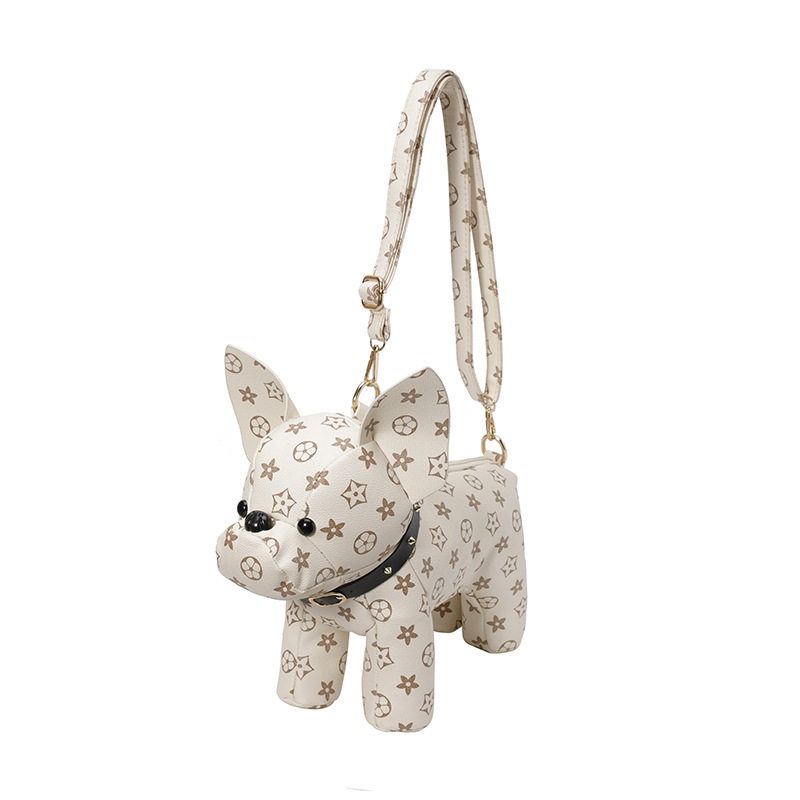 Bonito Bulldog Forma Feminina Crossbody Saco De Couro Do Plutônio Versátil Alta Qualidade Dos Desenhos Animados Bolsa Om