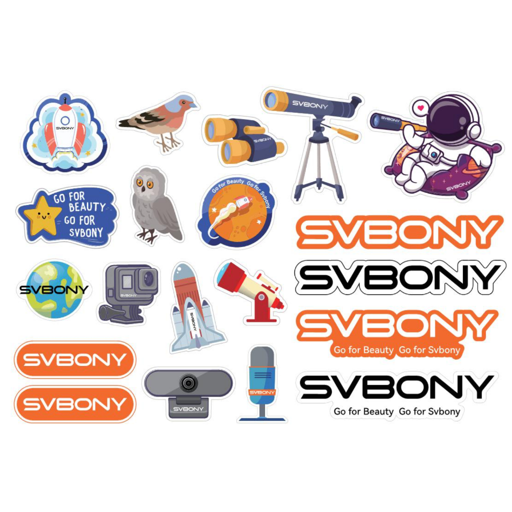 Svbony Cute Astronomia Adesivo Pacote Espaço E Telescópio Adesivos De Vinil Para Laptop Garrafa De Água