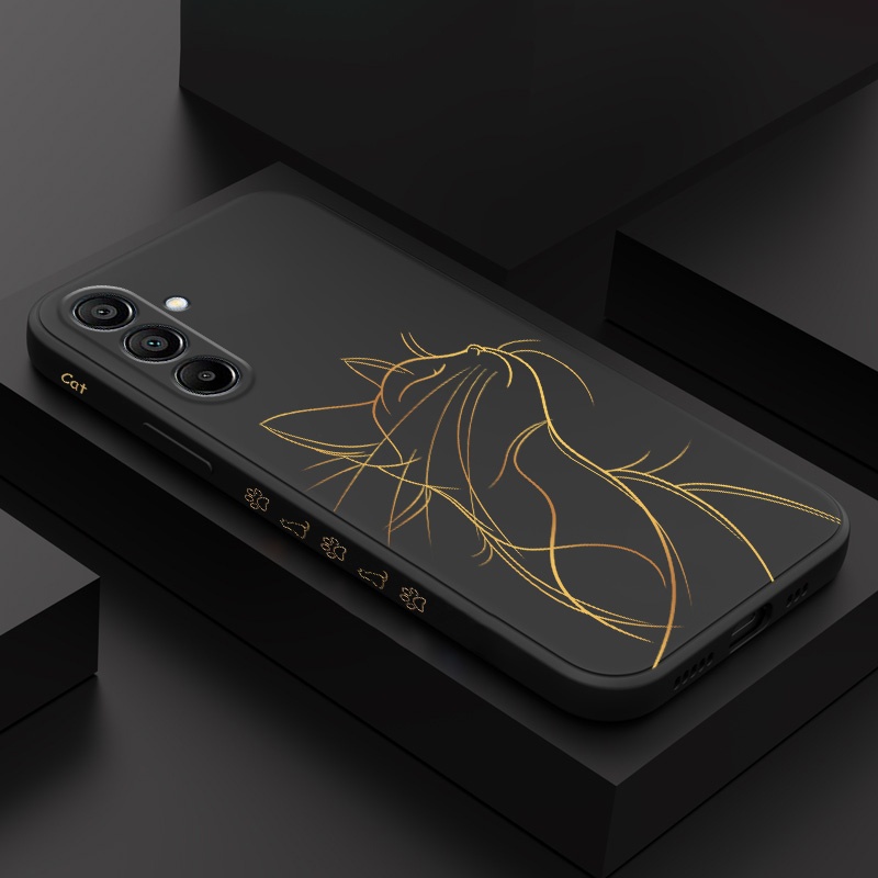 Gato Gracioso Caso De Telefone Para Samsung Galaxy A57 A37 A17 A07 A56 A36 A26 A16 A06 A55 A35 A25 A15 A05 A05S 4G 5G Ca
