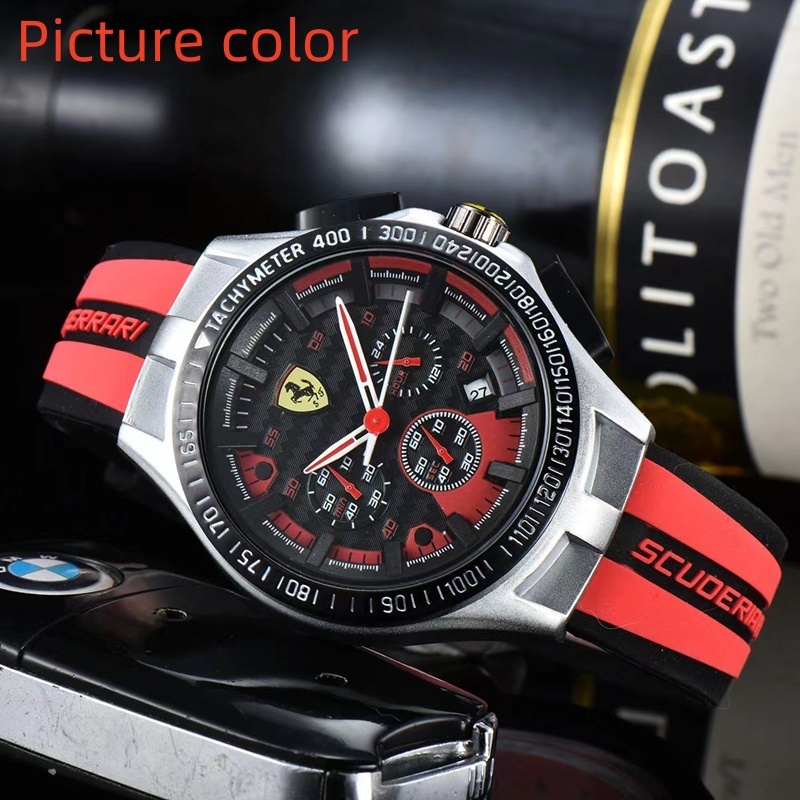 Relógio masculino relógio masculino moda seis ponteiros relógio de quartzo FERRARI relógio de pulso de marca superior F1