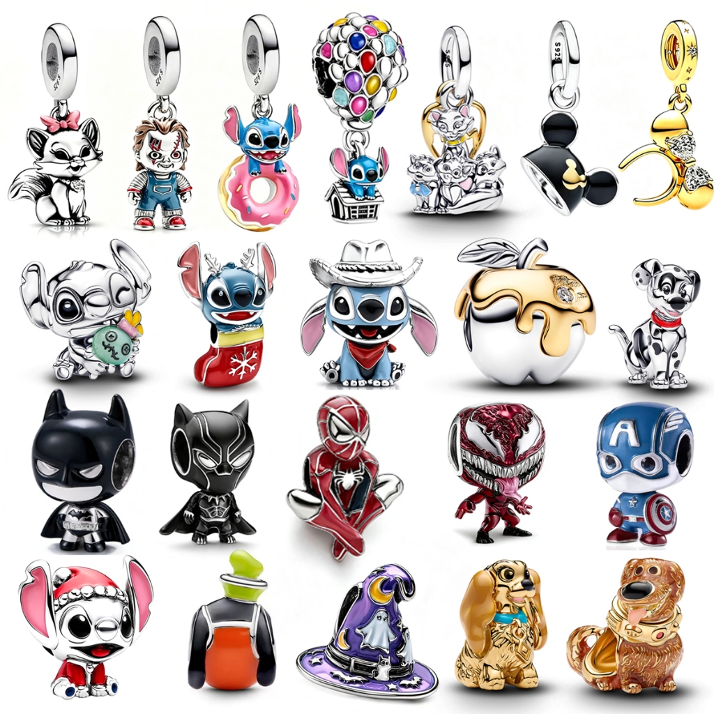 2026 Venda Quente Encantos Grânulo 925 Prata Esterlina Q-Estilo Personagem Imagem Caber Pulseira Colar Jóias DIY