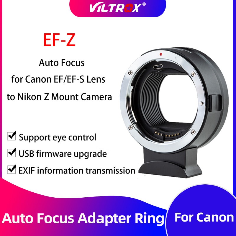 Anel Adaptador Viltrox EF-Z Para Lentes Canon Câmeras Sem Espelho Nikon-mount Autofoco E Estabilização De Imagem IS