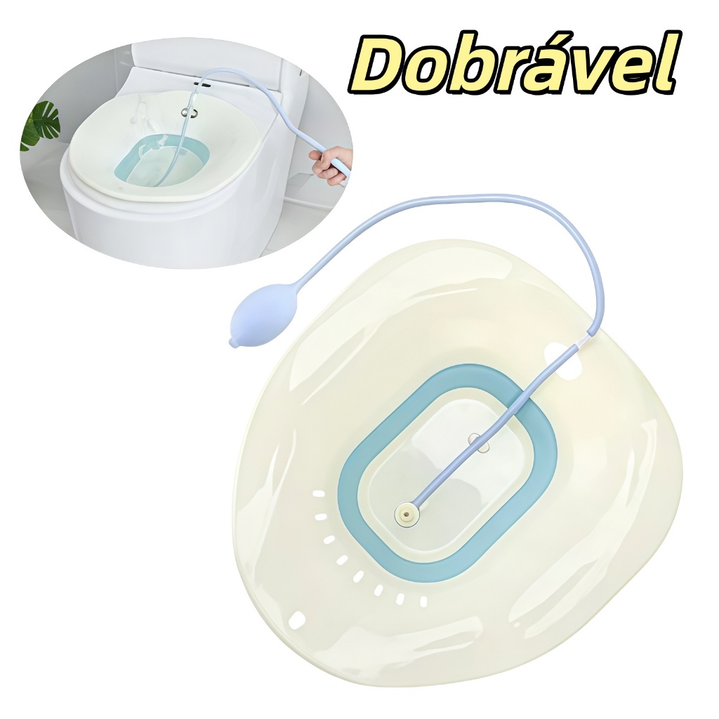 Bacia Para Banho De Assento Dobrável E Higiene Íntima