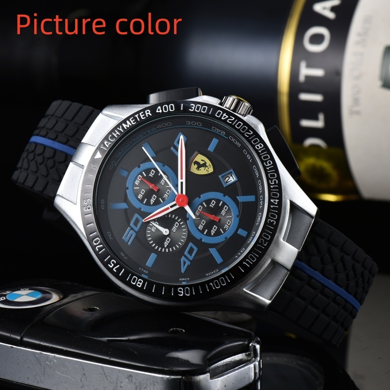 Relógio masculino relógio masculino moda seis ponteiros relógio de quartzo FERRARI relógio de pulso de marca superior F1