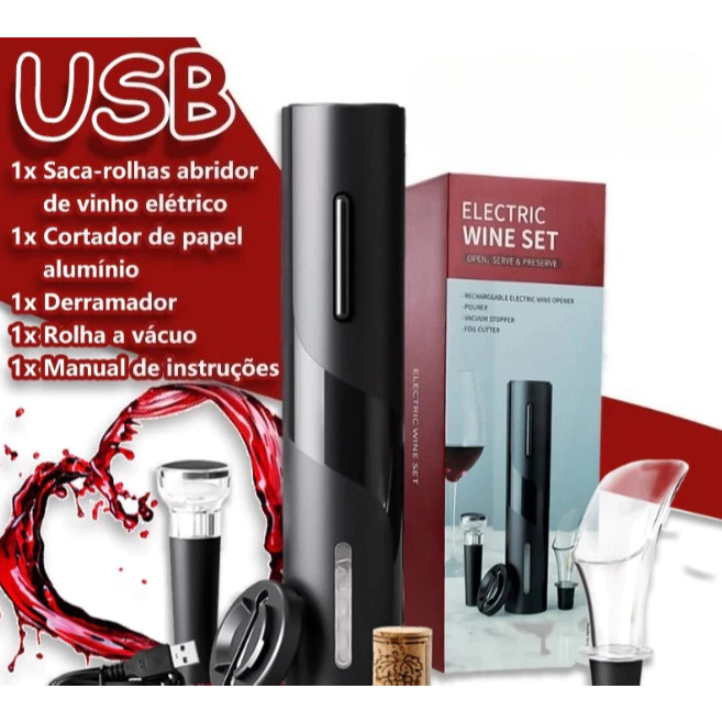 Saca-rolhas elétrico automático, acessórios para vinho/vinho tinto