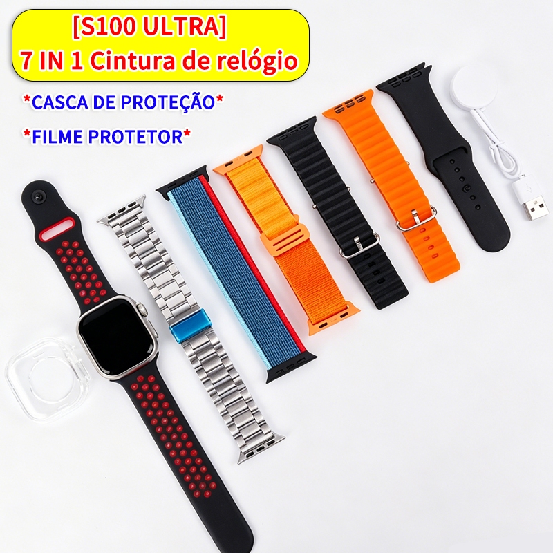 S100 novo estilo relógio inteligente à prova d'água 7 em 1 49mm tela de toque completa versão esportiva UYVJ